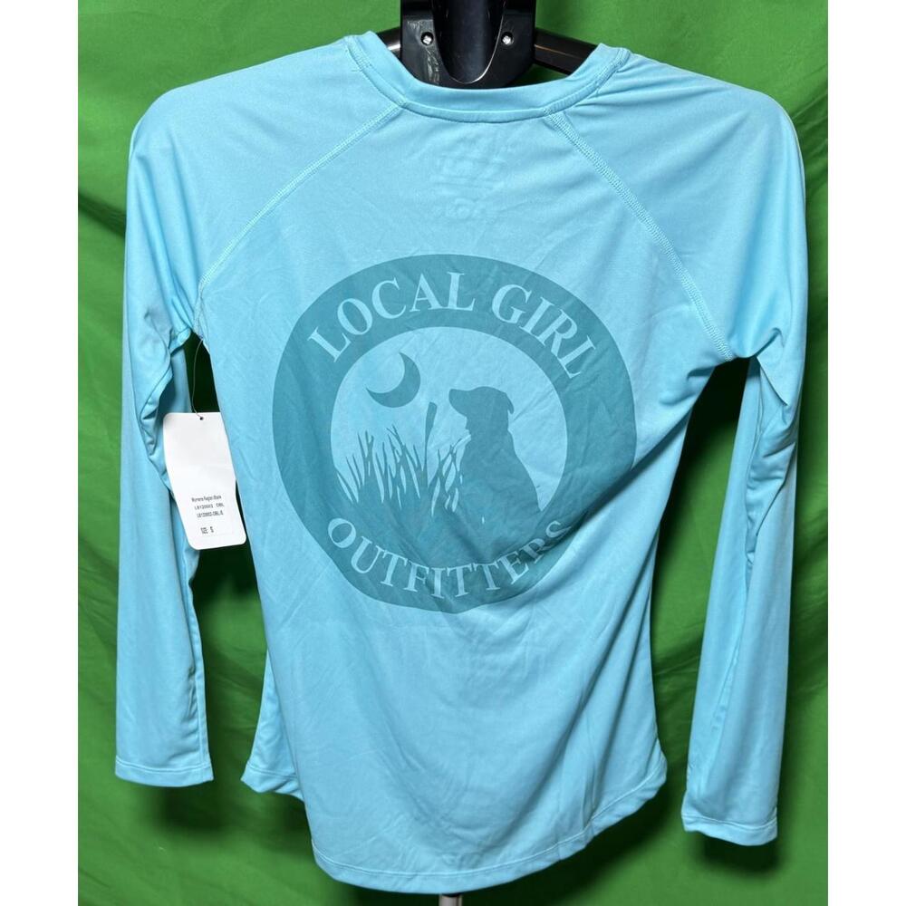 Local Girl Performance Long-Sleeve Tee in Light Blue - Picture 2 of 5